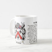 マグWalsh家族の紋章付き外衣 コーヒーマグカップ (正面左)