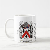 マグWalsh家族の紋章付き外衣 コーヒーマグカップ (左)