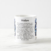 マグWalton家族の紋章付き外衣 コーヒーマグカップ (中央)