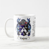マグWalton家族の紋章付き外衣 コーヒーマグカップ (左)