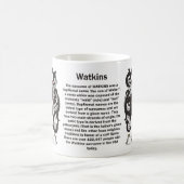 マグWatkins家族の紋章付き外衣 コーヒーマグカップ (中央)