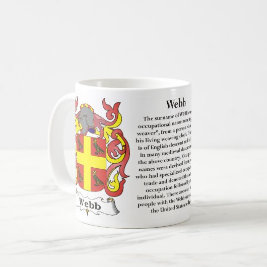 マグWebb家族の紋章付き外衣 コーヒーマグカップ (正面左)