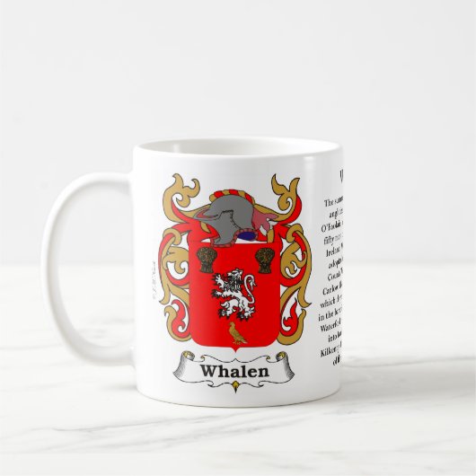 マグWhalen家族の紋章付き外衣 コーヒーマグカップ (左)