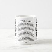 マグWilkerson家族の紋章付き外衣 コーヒーマグカップ (中央)
