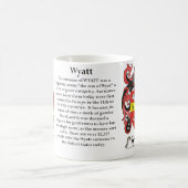 マグWyatt家族の紋章付き外衣 コーヒーマグカップ (中央)