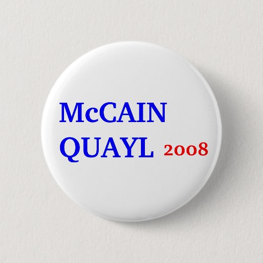 マケインQUAYL 2008 缶バッジ (正面)