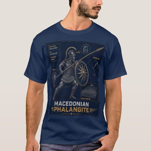 マケドニアのファランクス戦士設計図 Tシャツ (正面)