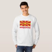 マケドニアの旗 マケドニ 長袖Tシャツ Tシャツ (正面フル)