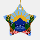 マケドニアの頂上の星のクリスマスのオーナメント セラミックオーナメント (裏面)