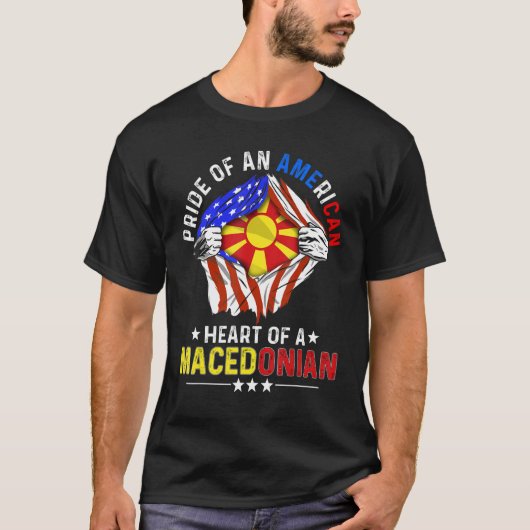 マケドニアアメリカンアメリカプライドフォーリンマケドニア Tシャツ (正面)