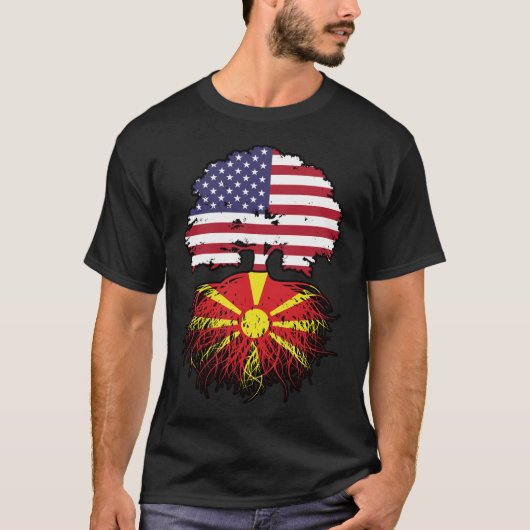 マケドニアアメリカン統一された州 Tシャツ (正面)
