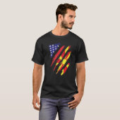 マケドニアアメリカ国旗USAパトリオ伝統 Tシャツ (正面フル)