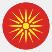 マケドニアサンЗнаме на Република Македонија ラウンドシール (正面)