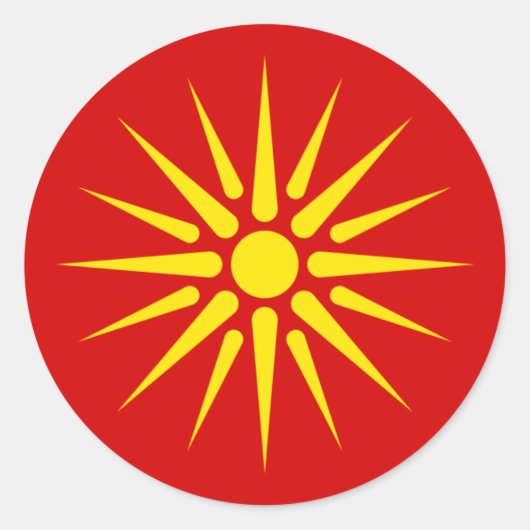 マケドニアサンЗнаме на Република Македонија ラウンドシール (正面)