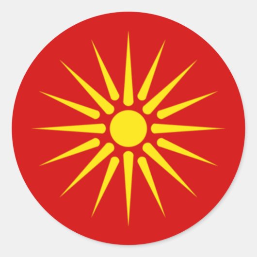 マケドニアサンステッカー ラウンドシール (正面)