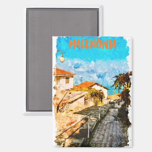 マケドニアバルカン水彩旅行 マグネット (正面/裏面)
