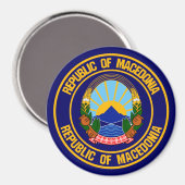 マケドニアラウンドエンブレム マグネット (正面/裏面)