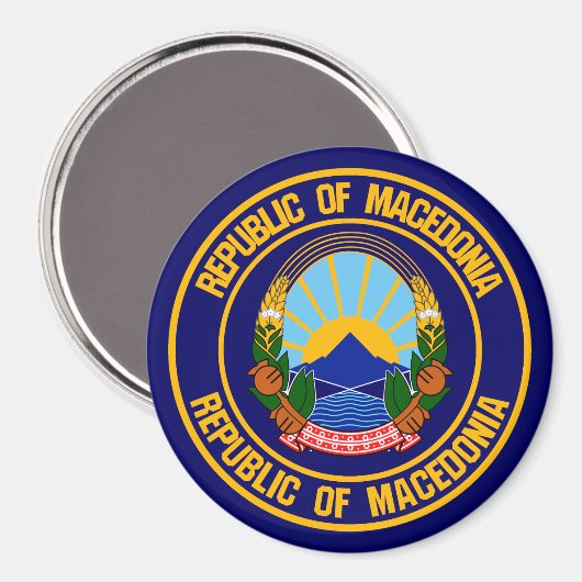 マケドニアラウンドエンブレム マグネット (正面/裏面)