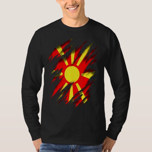 マケドニア北マケドニア国旗北マケドニア Tシャツ (正面)