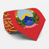マケドニア国旗と国章、北マケドニア ネクタイ (ロール)