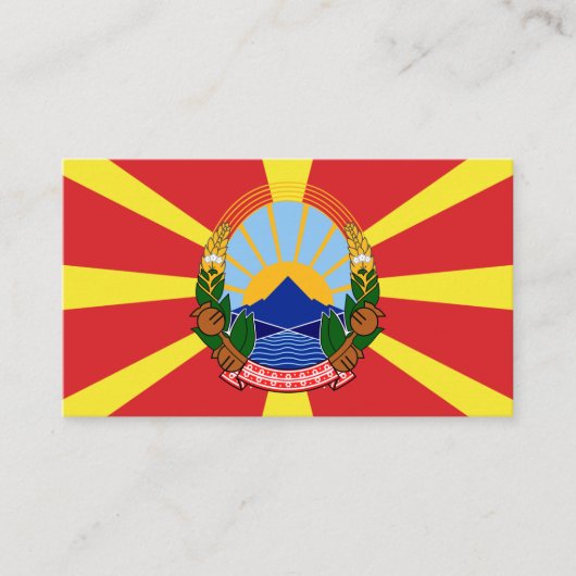 マケドニア国旗と国章、北マケドニア 名刺 (正面)