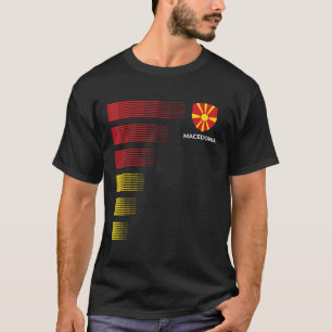 マケドニア国旗のエンブレム愛国的なマケドニア国民 Tシャツ