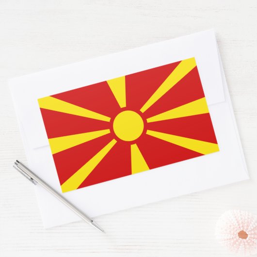 マケドニア国旗のシール 長方形シール (封筒)
