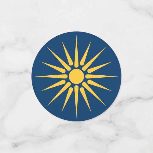 マケドニア国旗を持つテーブル紙吹雪，ギリシャ コンフェッティ (スモール正面)