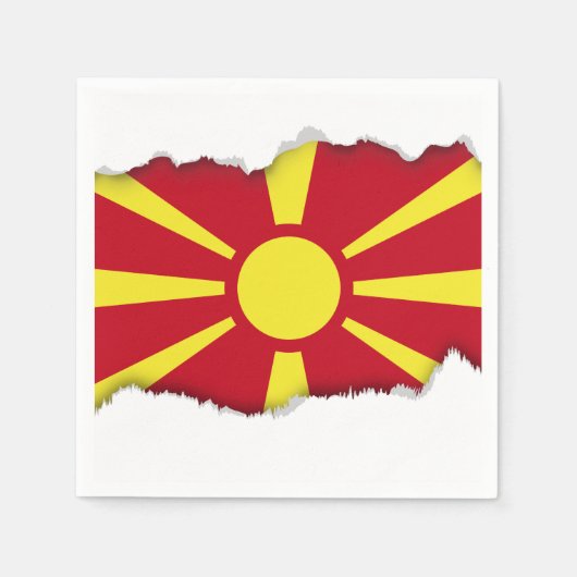 マケドニア国旗 スタンダードカクテルナプキン (正面)