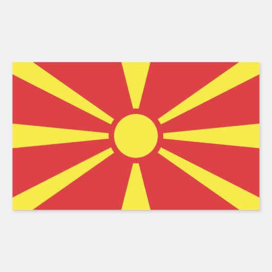 マケドニア国旗、北マケドニア国旗 長方形シール (正面)