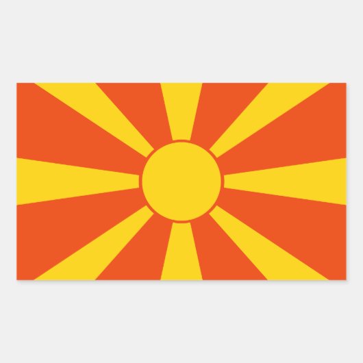 マケドニア国旗 長方形シール (正面)