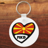 マケドニア国法国旗のハート キーホルダー (正面)