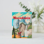 マケドニア、ハイキングのカップル、ヴィンテージ旅行 ポストカード (スタンド正面)