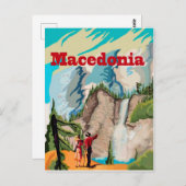 マケドニア、ハイキングのカップル、ヴィンテージ旅行 ポストカード (正面/裏面)