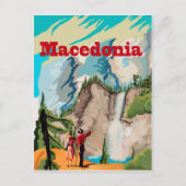 マケドニア、ハイキングのカップル、ヴィンテージ旅行 ポストカード (正面)