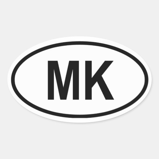 マケドニア「MK」 楕円形シール (正面)