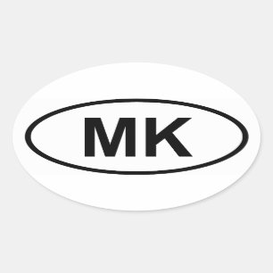 マケドニア"MK " 楕円形シール