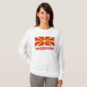 マケドーニ長袖Tシャツ国旗 Tシャツ (正面フル)