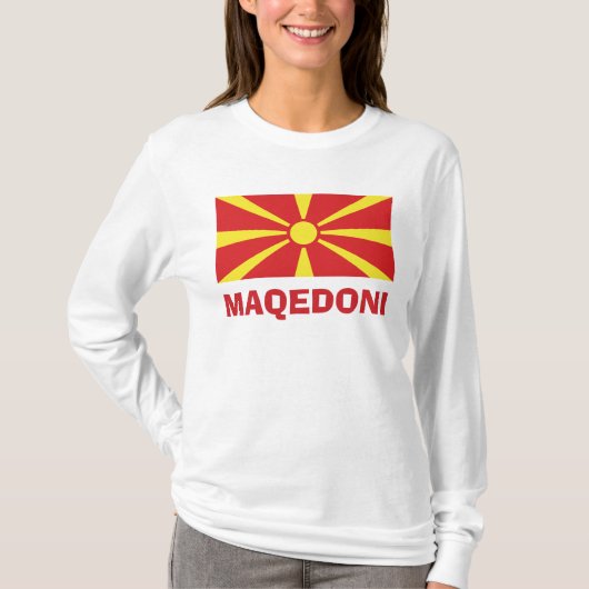 マケドーニ長袖Tシャツ国旗 Tシャツ (正面)