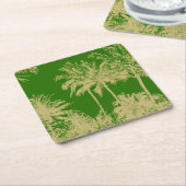 マケナビーチハワイアンスキッチリーパームズ スクエアペーパーコースター (アングル)