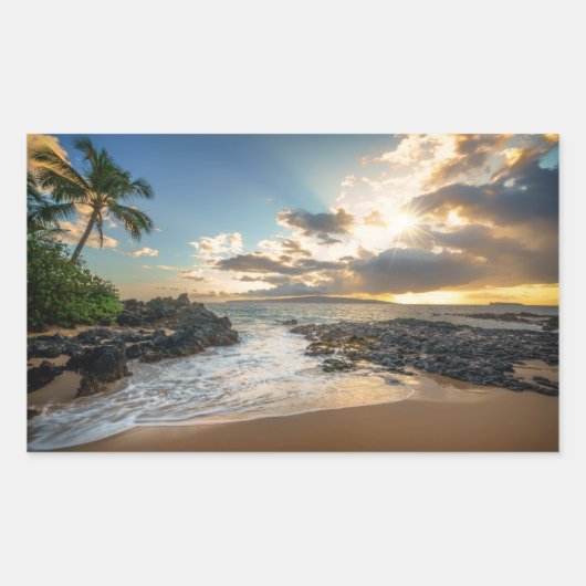 マケナビーチ | Makena Cove 長方形シール (正面)