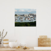 マケープコッドの波止場でボートの美しい写真 ポスター (キッチン)