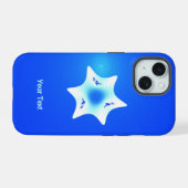 マゲン・ラバン (白い星) iPhone 15ケース (裏面横)