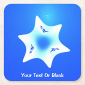 マゲン・ラヴァン（ホワイトスター） スクエアペーパーコースター (正面)