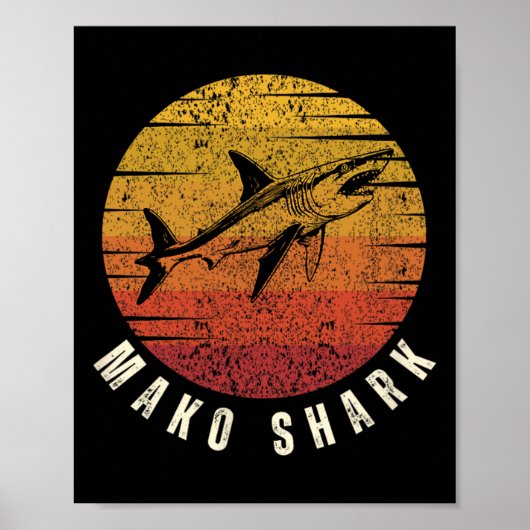 マコザメ 深海釣り 海洋 マコザメ ポスター (正面)