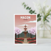 マコンジョージアアートヴィンテージトラベルイラストレーション ポストカード (スタンド正面)