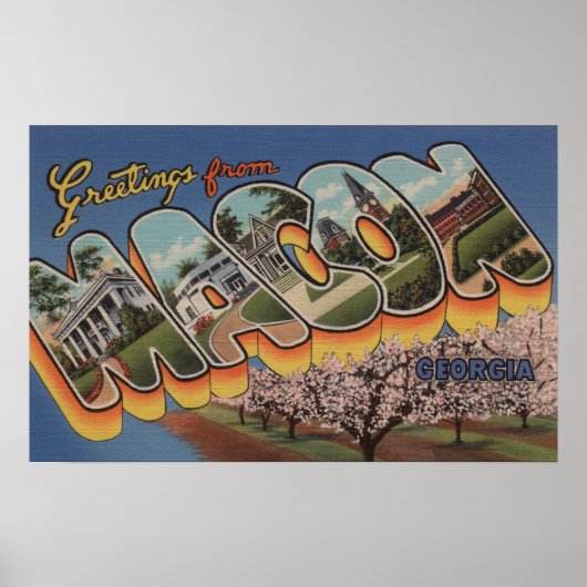 マコン、グルジア大文字シーンマコン、GA ポスター (正面)