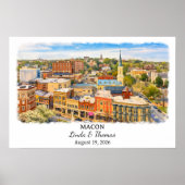 マコン・ジョージア州 ポスター, 水彩画, オーダーメイド ポスター (正面)