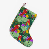 マコーと熱帯植物で、花は継ぎ目のない部分を持つ スモールクリスマスストッキング (正面 (吊り時))