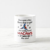 マコーの持ち主が贈り物に緋色のマコー少女オウムの恋人 コーヒーマグカップ (中央)